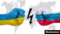 Generic -- Fists with Ukraine and Russia flag